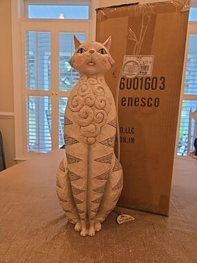 Jim Shore "Grey Cat Garden Statue" BRAND NEW IN BOX